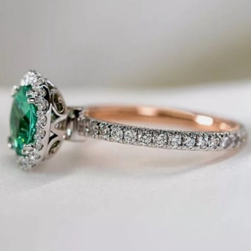 New Simulated Green Emerald 925 Rings - Picture 4 of 5